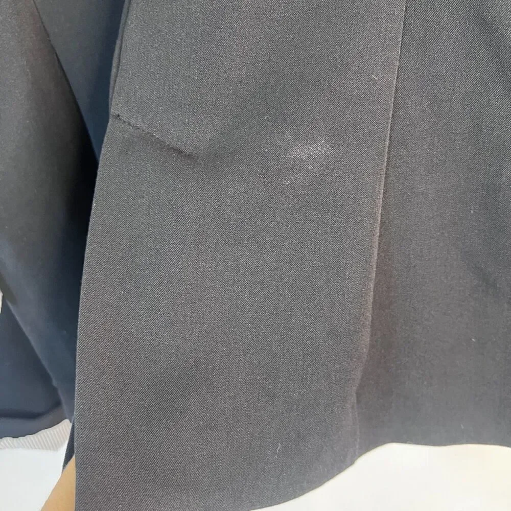 Vixen Black Contrast‎ Roll Cuff One Button Blazer Jacket Size LG